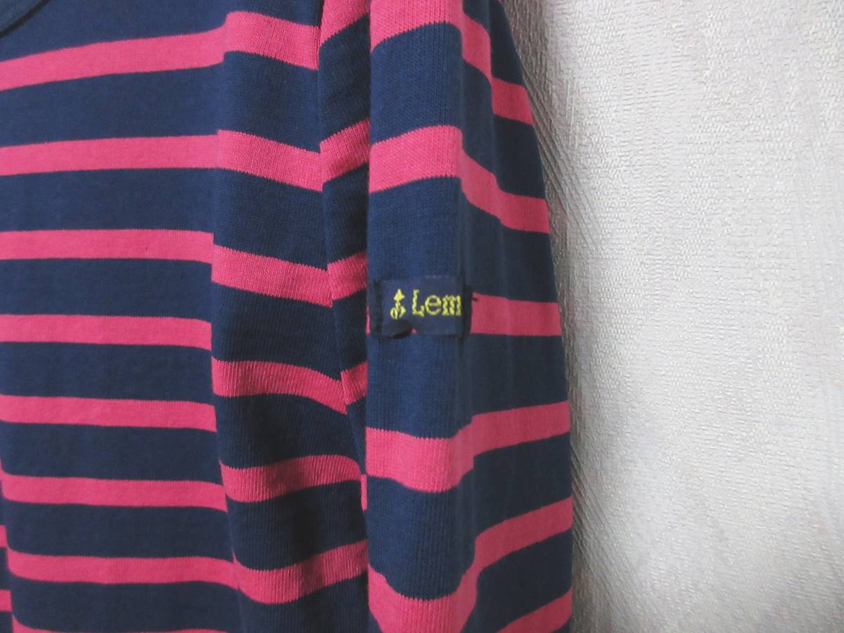 Le minor Le Minor bus k shirt T-shirt cut and sewn border France made lady's 1 pink navy blue irmri yg3390