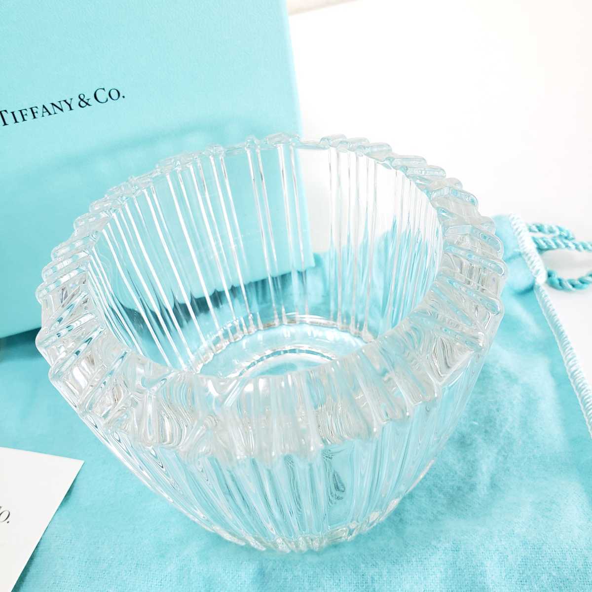 新品同様◆ヴィンテージ(2007年製) TIFFANY&Co. ティファニー クリスタル キャンドル ホルダー TIFFANY_画像1