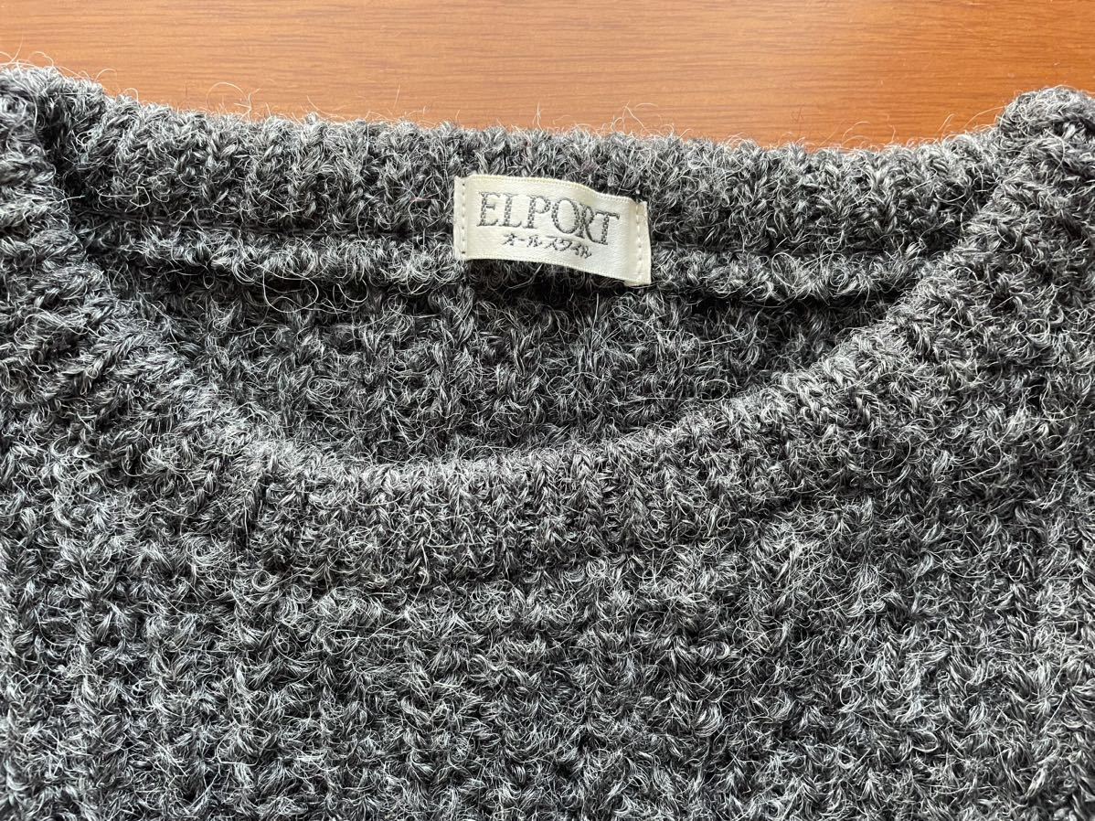 長袖セーター トップス 綿混ニット  水色系  size11