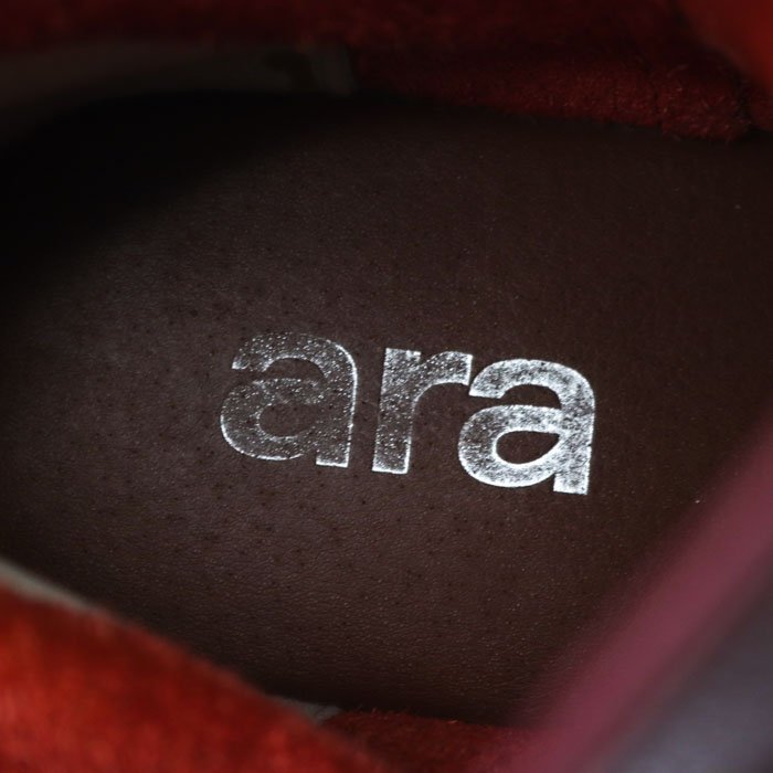 アラ シューズ ショートブーツ 本革レザー ベルト アンクルブーツ ドイツブランド 靴 レディース Lサイズ ワインレッド ara shoes_画像3