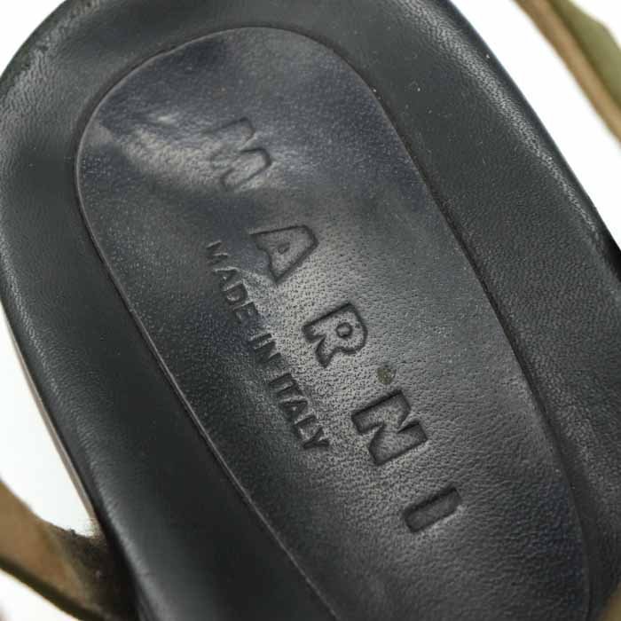 マルニ サンダル フリル Tストラップ フラットサンダル イタリア製 シューズ ブランド 靴 レディース 36サイズ カーキ MARNI_画像3