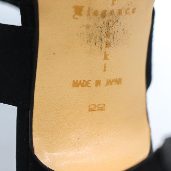 アキラオーサキ エレガンス ミュール ポインテッドトゥ 日本製 ヒールサンダル 靴 黒 レディース 22cmサイズ ブラック AKIRA OSAKI_画像3