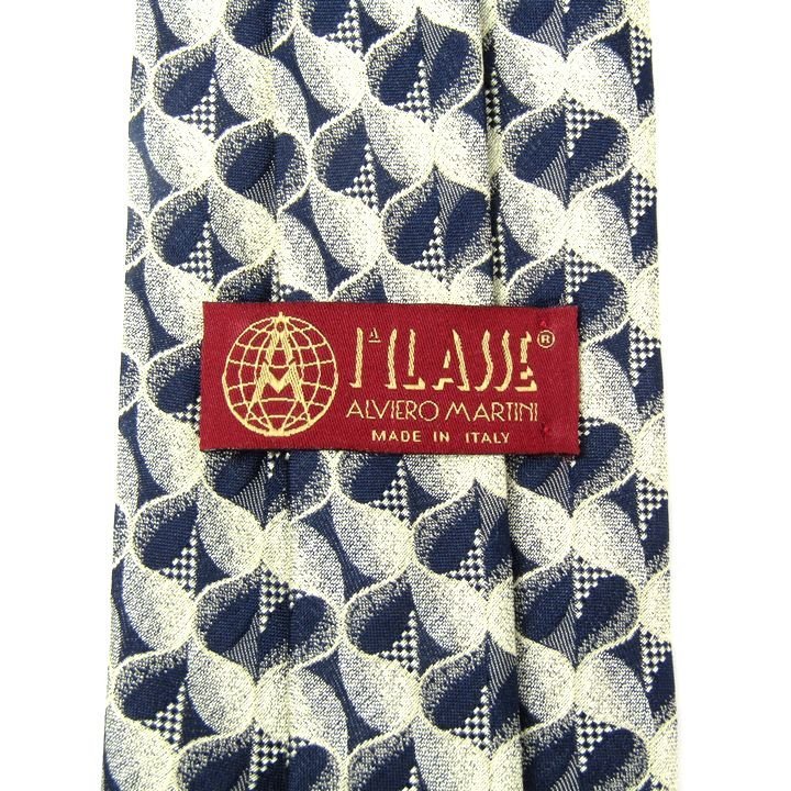  Prima Classe галстук общий рисунок высококлассный шелк Италия производства ручная работа мужской темно-синий PRIMA CLASSE
