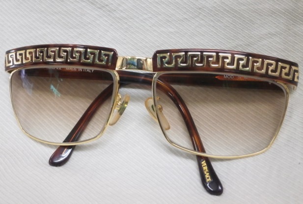  Италия производства * Versace солнцезащитные очки ( раз имеется )*MOD. S82 COL. 14L* Brown × Gold *90s VINTAGE Gianni Versace MADE IN ITALY