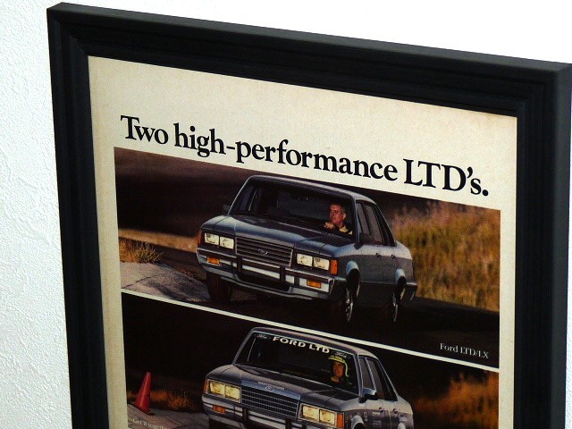 1984年 USA 洋書雑誌広告 額装品 Ford LTD フォード (A4size) / 検索用 Bob Bondurant 店舗 ガレージ 看板 ディスプレイ 装飾_画像2