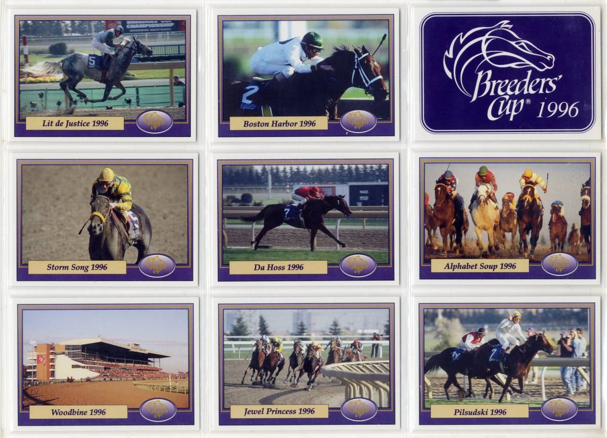 ★1996 ブリーダーズカップホースレーシング カード（Breeders' Cup 1996） 9種類セット 1997 Horse star Cards Inc. 海外競馬カード 即決の画像1