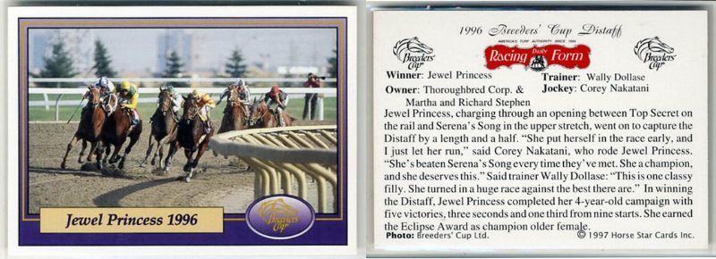 ★1996 ブリーダーズカップホースレーシング カード（Breeders' Cup 1996） 9種類セット 1997 Horse star Cards Inc. 海外競馬カード 即決の画像7
