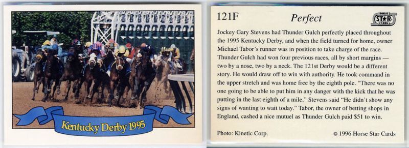 ★1995 ケンタッキーダービー カード（Kentucky Derby 1995） 9種類セット 1996 Horse star Cards 海外競馬カード 即決の画像7