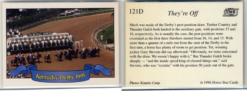★1995 ケンタッキーダービー カード（Kentucky Derby 1995） 9種類セット 1996 Horse star Cards 海外競馬カード 即決の画像5
