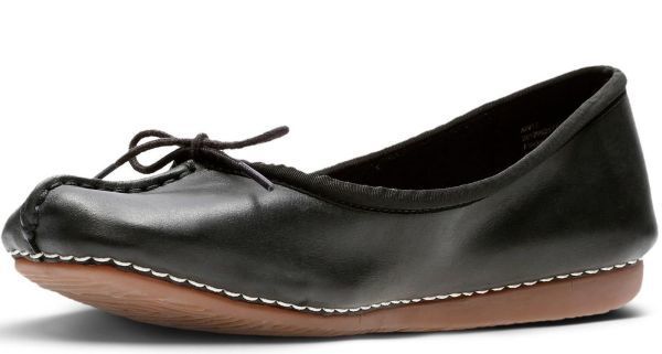 Clarks Clarks 25cm leather black black ballet pumps Flat Loafer moccasin slip-on shoes ribbon boots sandals RRR18