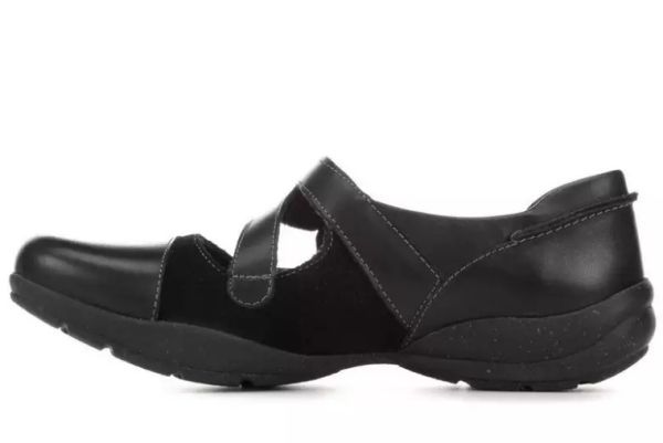 Clarks Clarks 25.5cm strap leather black me Lee je-n ballet pumps Flat Loafer slip-on shoes boots RRR82