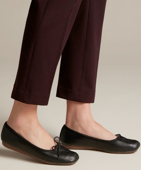 Clarks レザー ブラック バレエ パンプス フラット ローファー Bibian 比比昂 - Clarks クラークス 23.5cm レザー ブラック 黒