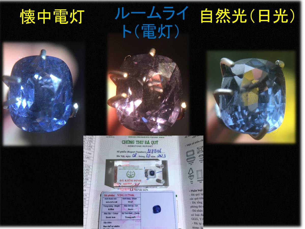 Y10【特別】認定済み 標本 尖晶石 コバルトスピネル (0.95ct)