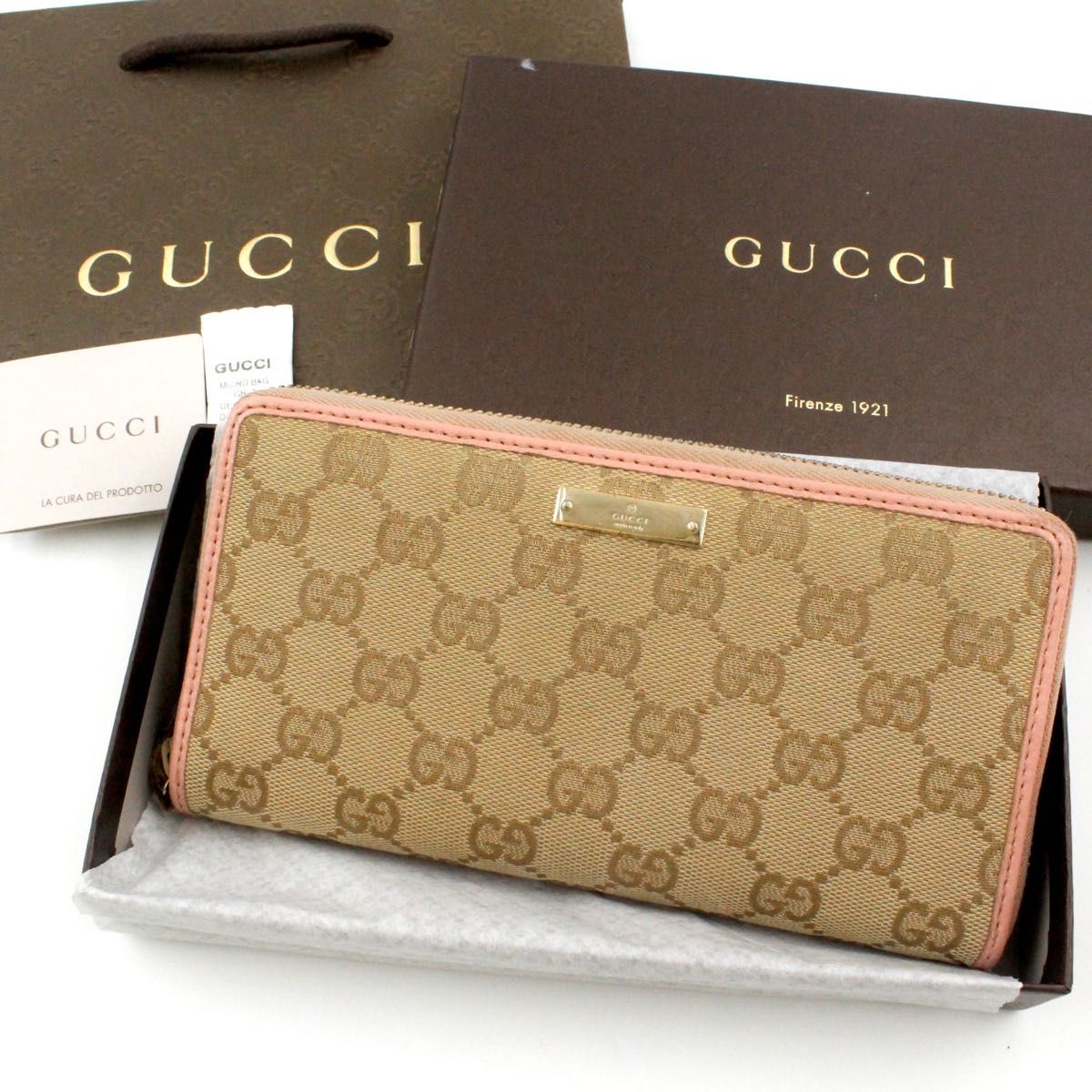 極美品 入手困難】GUCCI 長財布 GG柄 キャンバス ラウンドファスナー