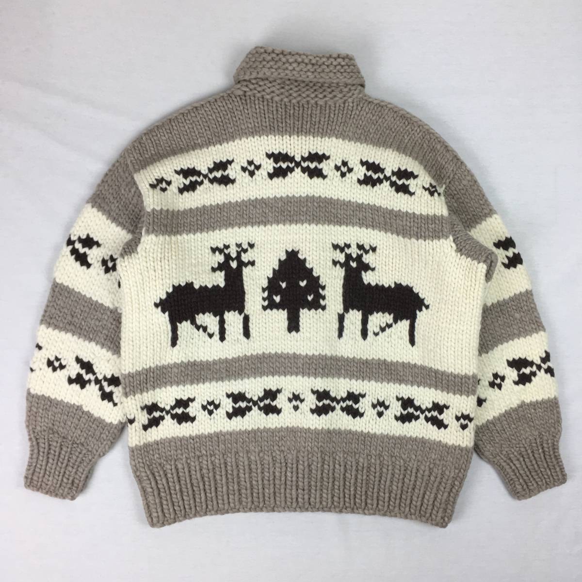 [ прекрасный товар ] Canada производства кушетка n свитер северный олень рисунок шерсть вязаный мясо толщина дерево кнопка 