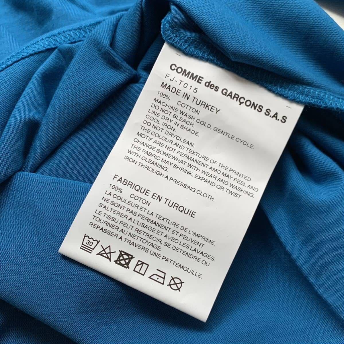 S 新品 2022AW コムデギャルソンシャツ 背面 ロゴ 長袖 Tシャツ ブルー Comme des Garcons Shirt FJ-T015 メンズの画像5