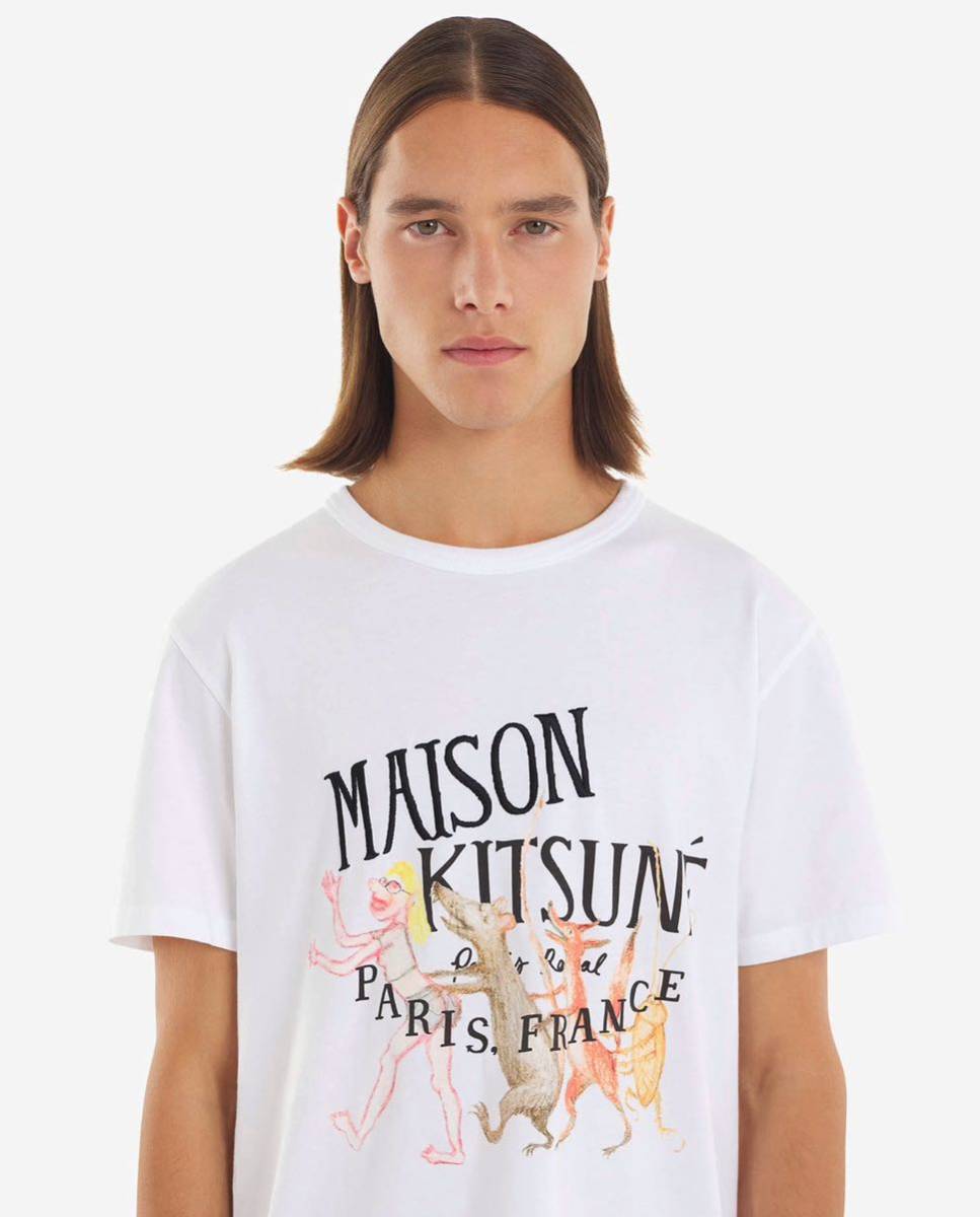  новый товар MAISON KITSUNE mezzo n лисица × OLYMPIA LE-TAN сотрудничество parero провод ru принт футболка M.1.76 десять тысяч мужской Aurel Schmidt 2022AW