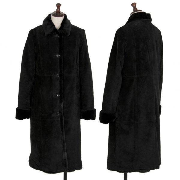 正規品! ブルックスブラザーズBrooks Brothers レザーボア切替ロングコート 黒XS 【レディース】 その他 正規品! ブルックスブラザーズBrooks Brothers レザーボア切替ロングコート 黒XS 【レディース】 その他