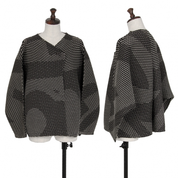 注目 イッセイミヤケISSEY MIYAKE 【レディース】 黒白2 刺し子