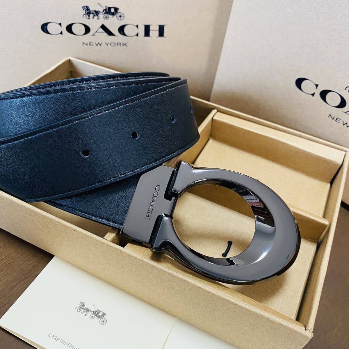 激安価額 2月セール COACHコーチ新品正規品リバーシブルベルトの回転