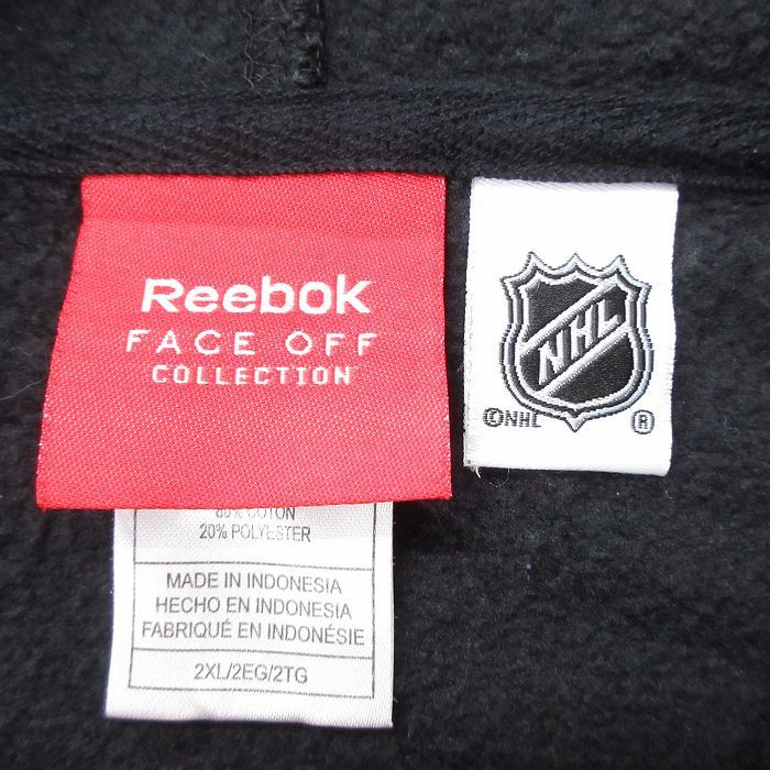 XL/古着 リーボック 長袖 スウェット パーカー メンズ NHL ボストンブルーインズ 大きいサイズ 黒 ブラック アイスホッケー 23feb07 中古_画像5