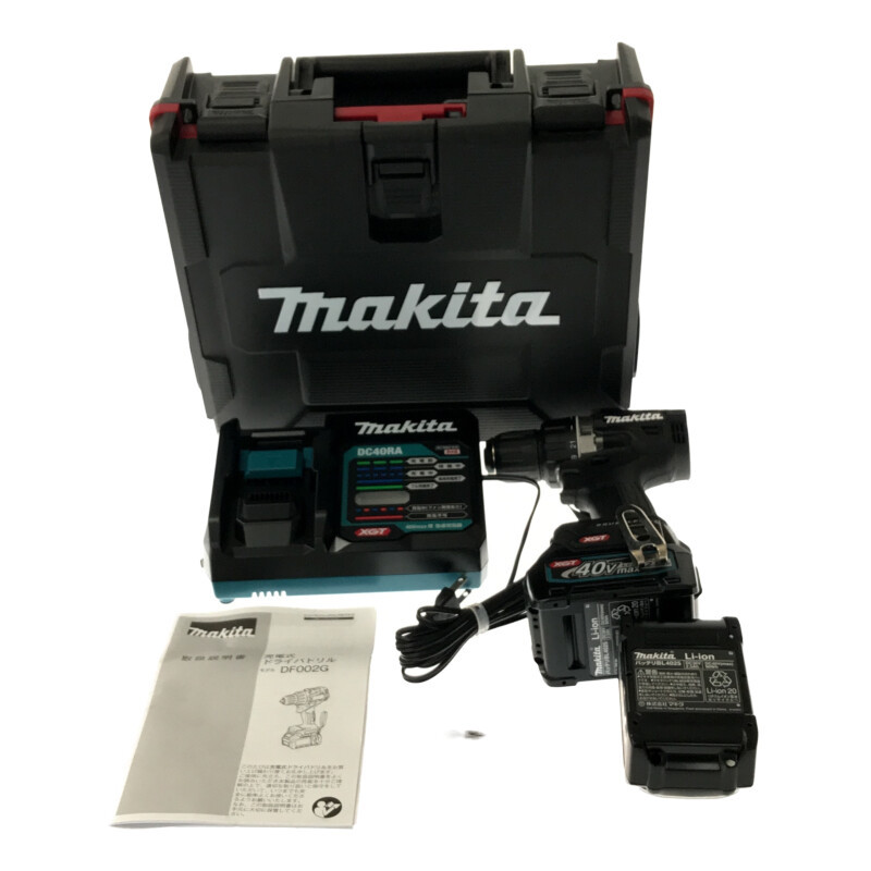 ☆未使用品☆makita マキタ 40Vmax充電式ドライバドリル DF002GRXB 黒/ブラック バッテリー2個(BL4025) 充電器/ケース付 66214_画像3