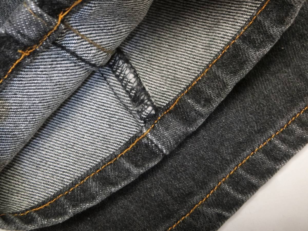 90s 91年製 日本製 Levi's リーバイス 626-53 先染め ブラック 黒 テーパード デニム ジーンズ W29/E417/検606 605の画像7