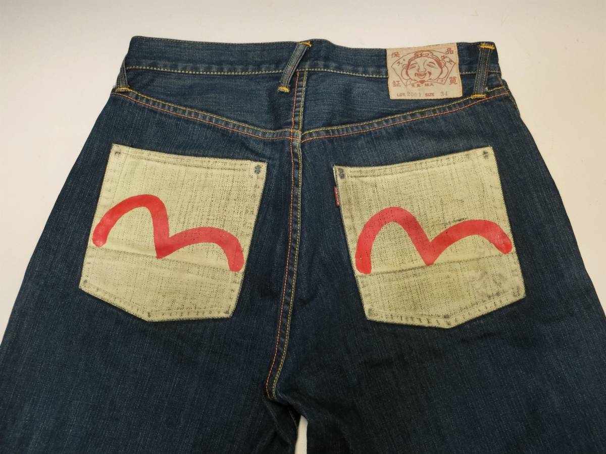 おすすめ】 2001 エヴィス EVISU カモメ W34/E449 ハーフパンツ