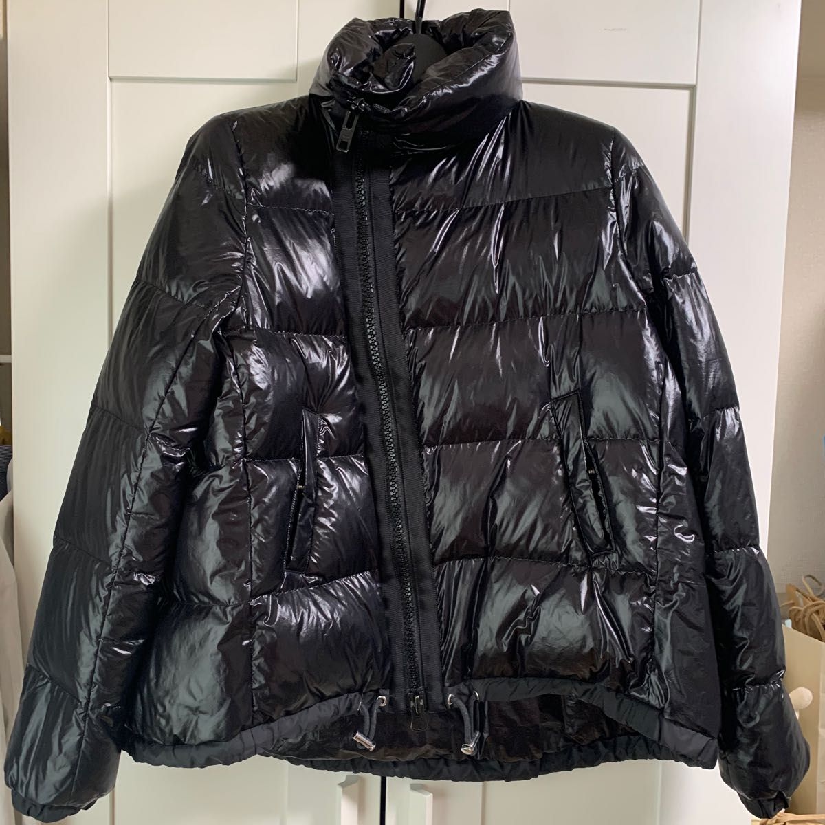 限定特価】 ru sacai ラメ混ノーカラージャケット luck ダウン