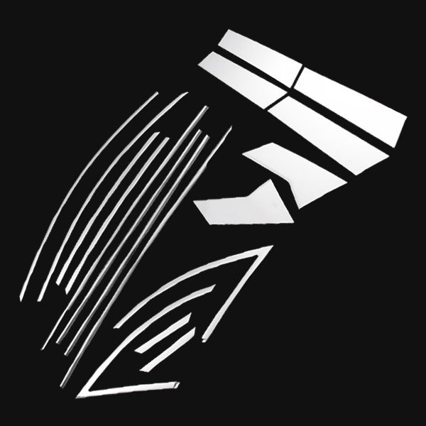 送料無料● マツダ MAZDA CX-3 2015年2~ サイド ウインドウトリム ピラー パネル 外装 ガーニッシュ メッキ ステンレス 鏡面_画像2