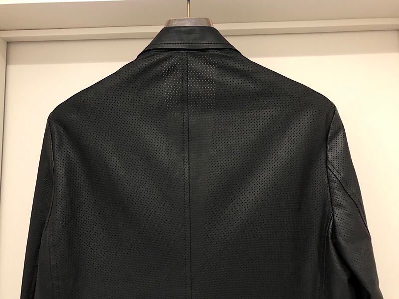新品即決★バックラッシュ20SS別注インディアンゴートパンチングレザージャケット黒M