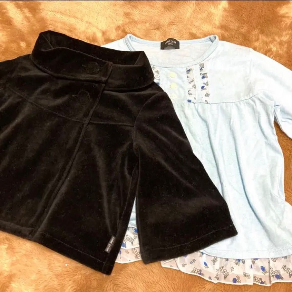 COMME CA ISM コムサ 黒 コート 子供用 110サイズ 水色 120 ロンT