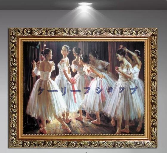 【ケーリーフショップ】油絵 バレエを踊る女の子 装飾画　_画像1
