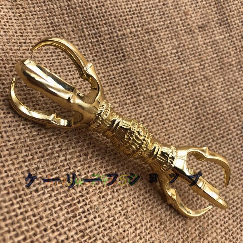 ケーリーフショップ】御請来型 五鈷杵 銅製磨き仕上げ 長さ9.7cm ケーリーフショップ】御請来型 五鈷杵 銅製磨き仕上げ 長さ9.7cm
