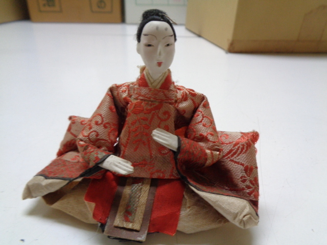 C474-60 時代雛人形 二体 人毛 節句人形 日本人形 アンティーク_画像4
