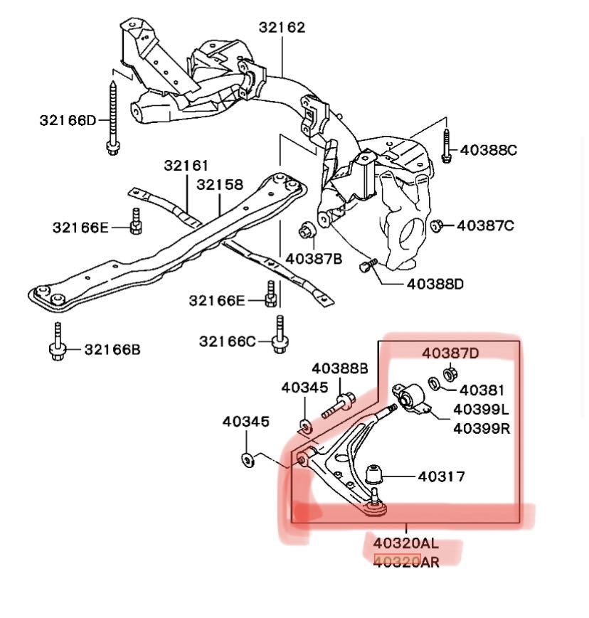 * super rare! new goods front lower arm Mitsubishi original Lancer Evolution 5 V CP9A Mirage lower arm lower RH LH left right suspension 