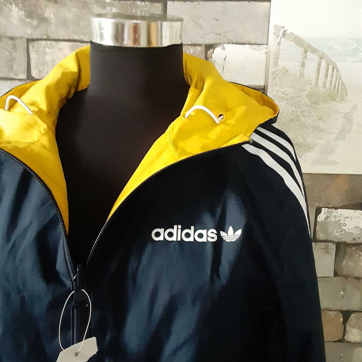 adidas アディダスオリジナルス 黒 黄色 白 ナイロンパーカー adidas アディダスオリジナルス 黒 黄色 白 ナイロンパーカー