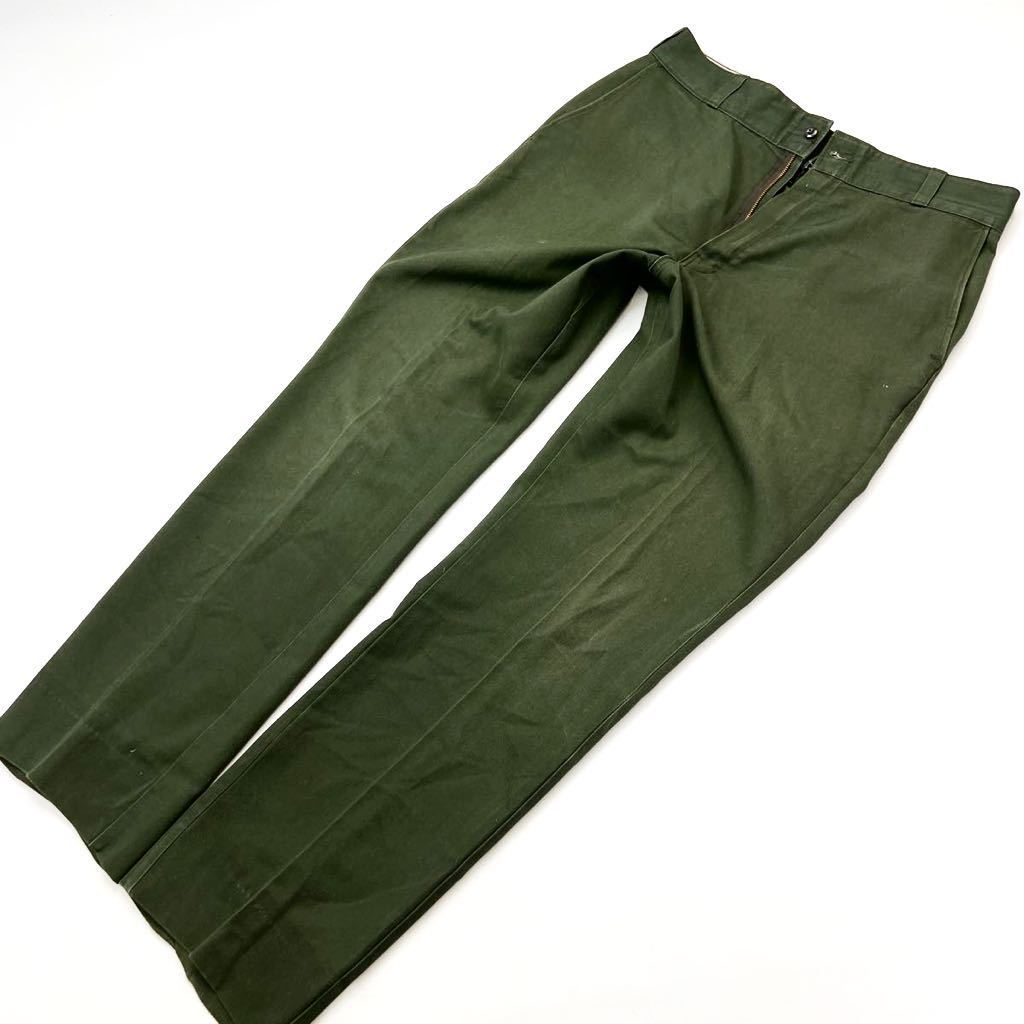 USA製 ☆ ディッキーズ ☆ Dickies 70s 80s 絶妙雰囲気♪ カーキ グリーン W35 ワークパンツ アメカジ ストリート 古着MIX■Ja5545_画像1