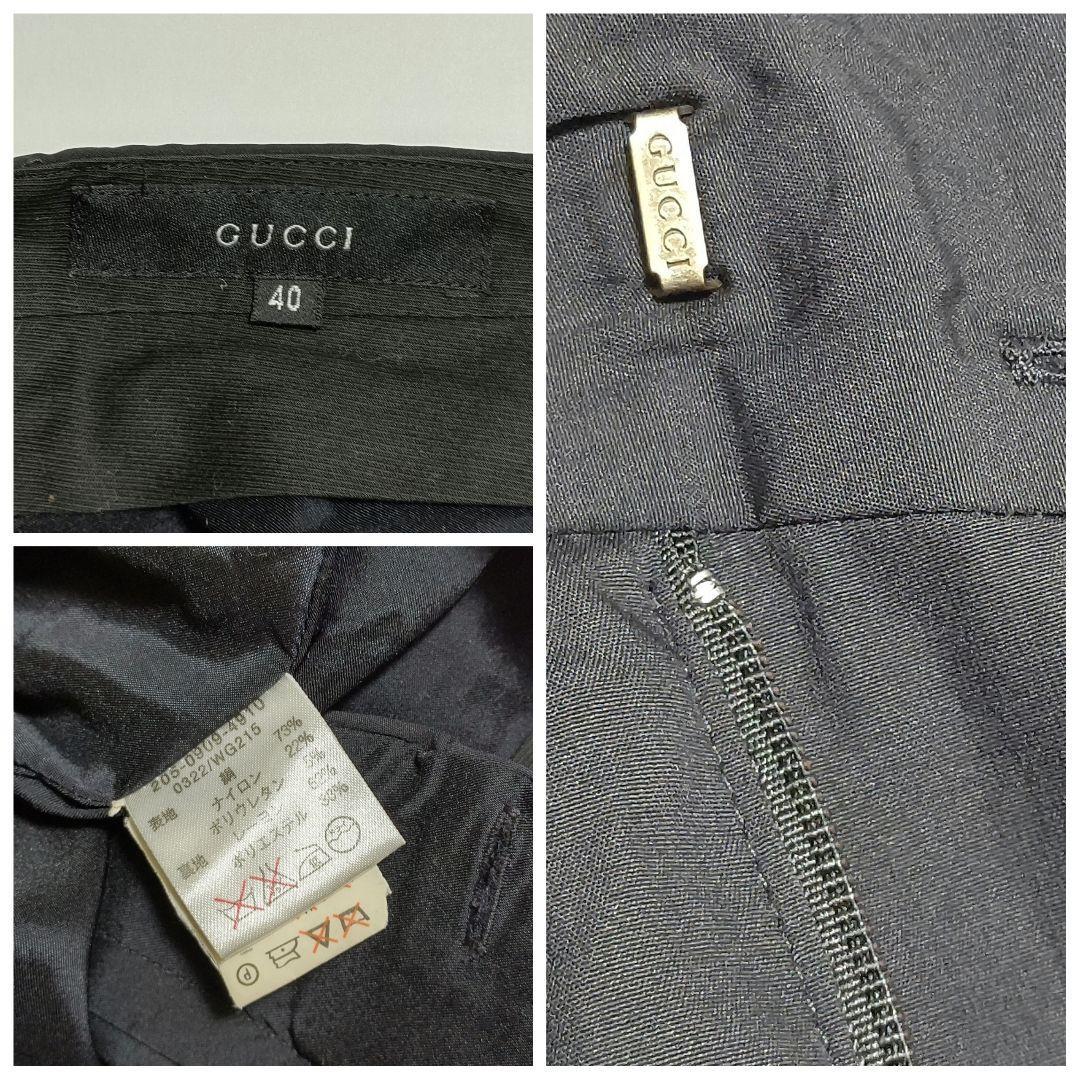 【良品】グッチ（Gucci）シンプルシルクスカート_画像9