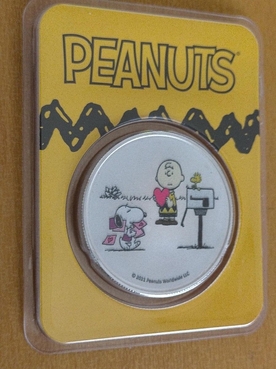 PEANUTS コイン スヌーピー&チャーリーブラウン バレンタインカラー 銀貨-