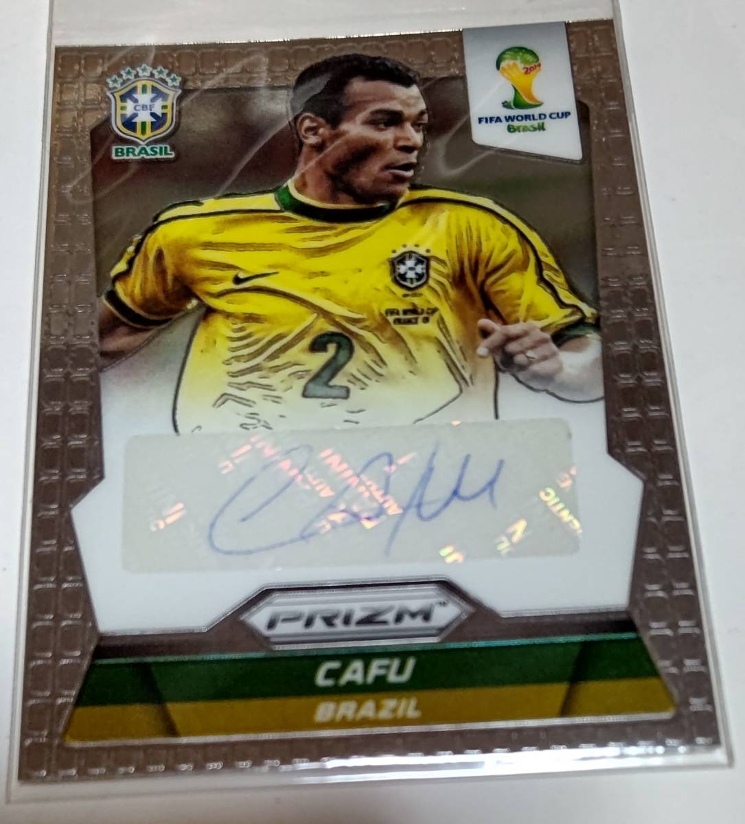 PANINI PRIZM WORLD CUP （ブラジル大会）　カフー　直筆サインカード　サッカー ブラジル代表 史上最高の右サイドバック_商品（表面）