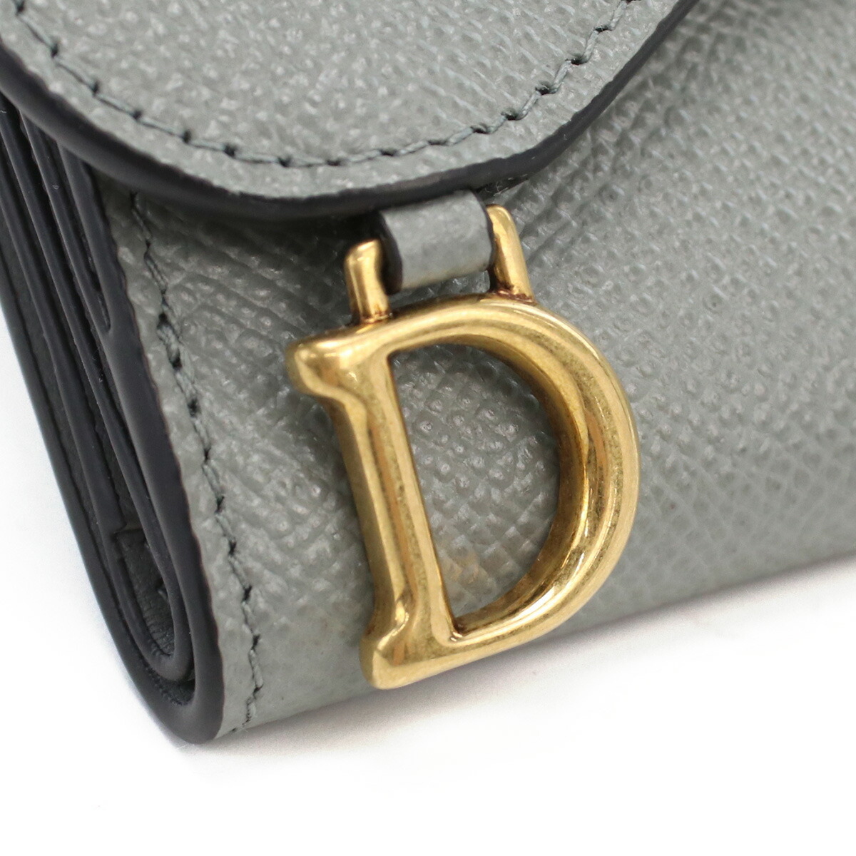 ディオール Christian Dior 3つ折り財布 ブランド ミニ財布 Dロゴ S5652　CBAA　M41G グレー系_画像2