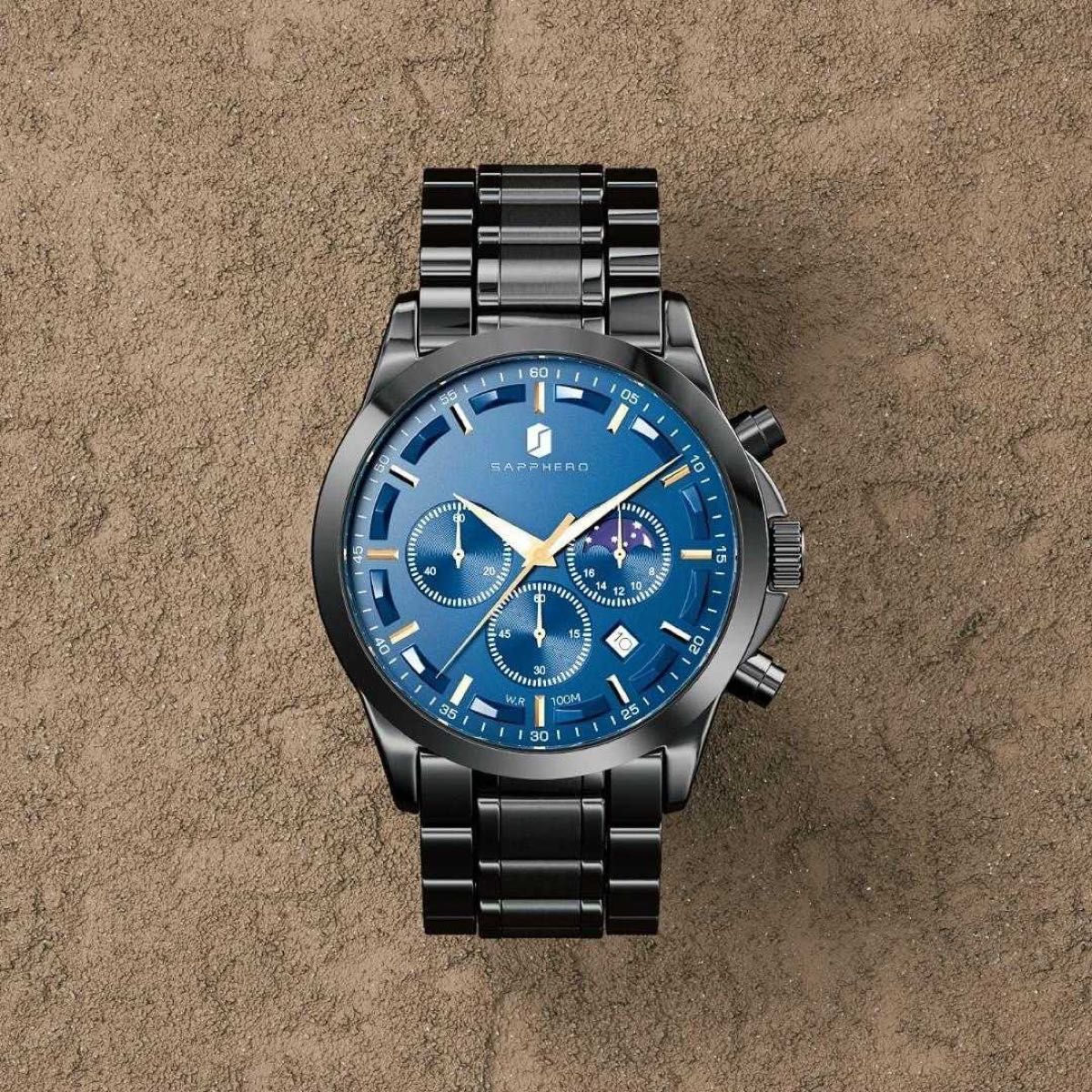 洗練されたデザイン　メンズウォッチ　腕時計 10気圧防水 クラッチ耐性　スタイリッシュでエレガント　新品未使用　送料無料