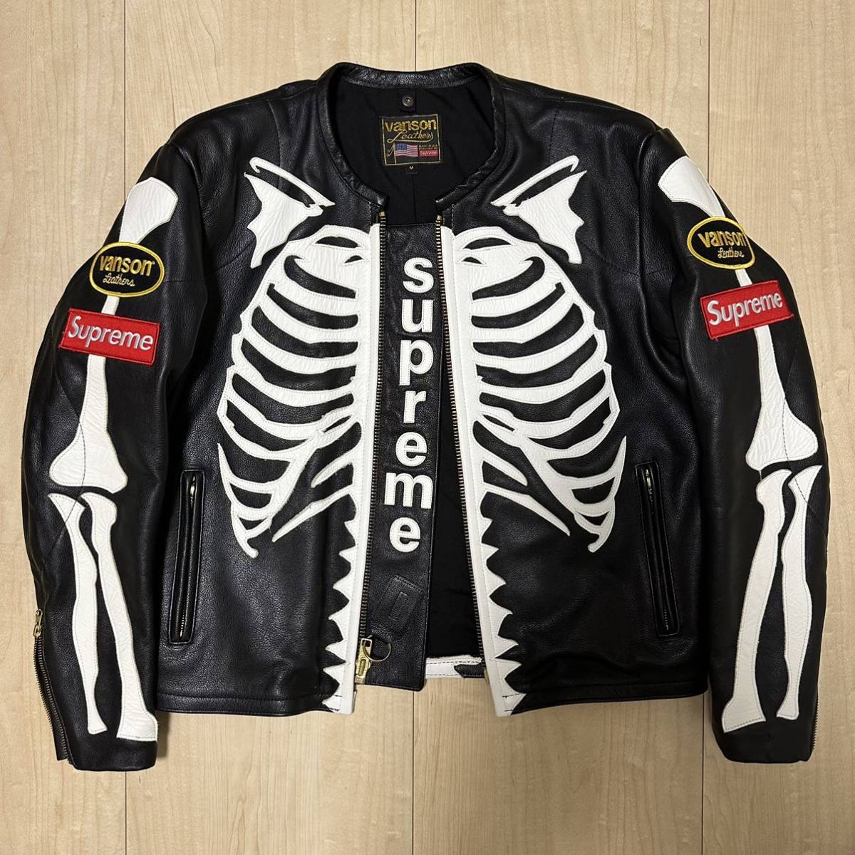 美品 Supreme Vanson Leather Bones Jacket