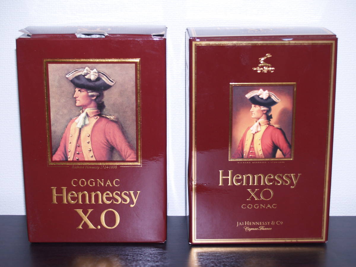 2本セット Hennessy ヘネシー XO 金キャップ グリーンボトル クリアボトル 各1本 コニャック 700ml 40% 箱入り