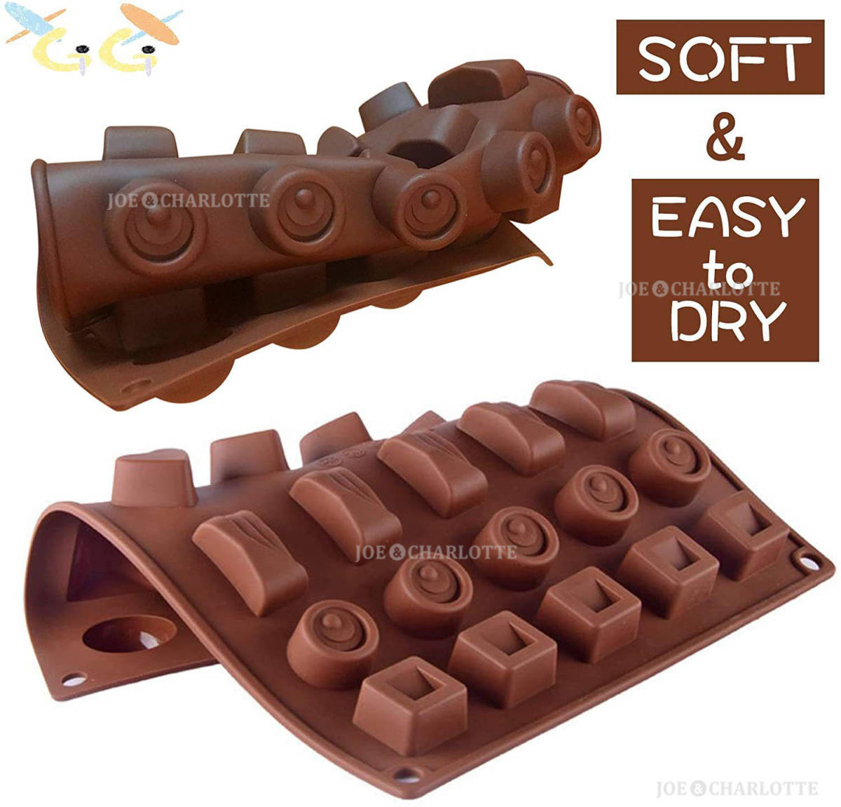 【6種×5列】チョコレートモールド シリコン製 クッキー ケーキ型抜きお菓子金型　じょえクック　　