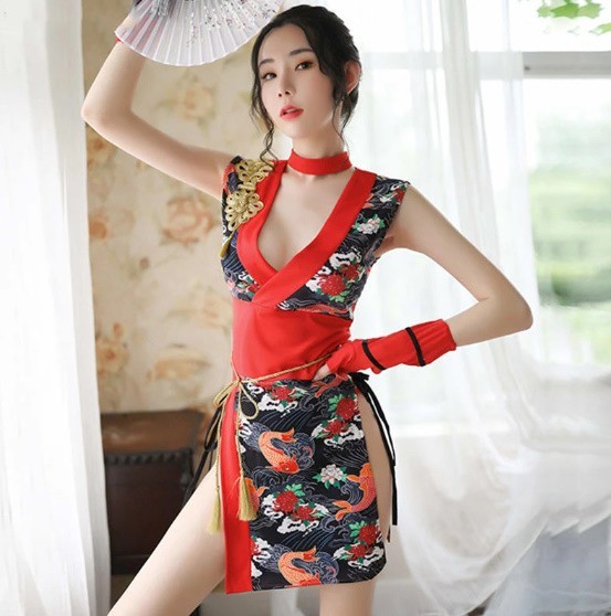  sexy платье в китайском стиле костюмированная игра eroti Clan Jerry retro принт платье sexy платье костюм Mini ska Ada486