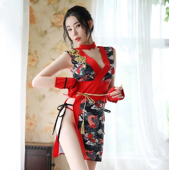  sexy платье в китайском стиле костюмированная игра eroti Clan Jerry retro принт платье sexy платье костюм Mini ska Ada486