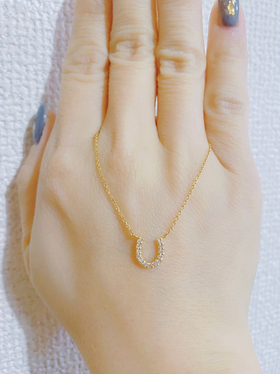 agete K18 0 108ct ホースシュー ネックレス|PayPayフリマ