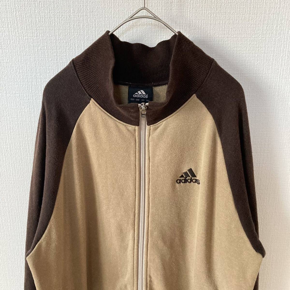 希少カラー】adidas SSTナイロンジャージ ベージュ/茶 古着-